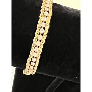 Delicate Gold toned vintage tennis bracelet